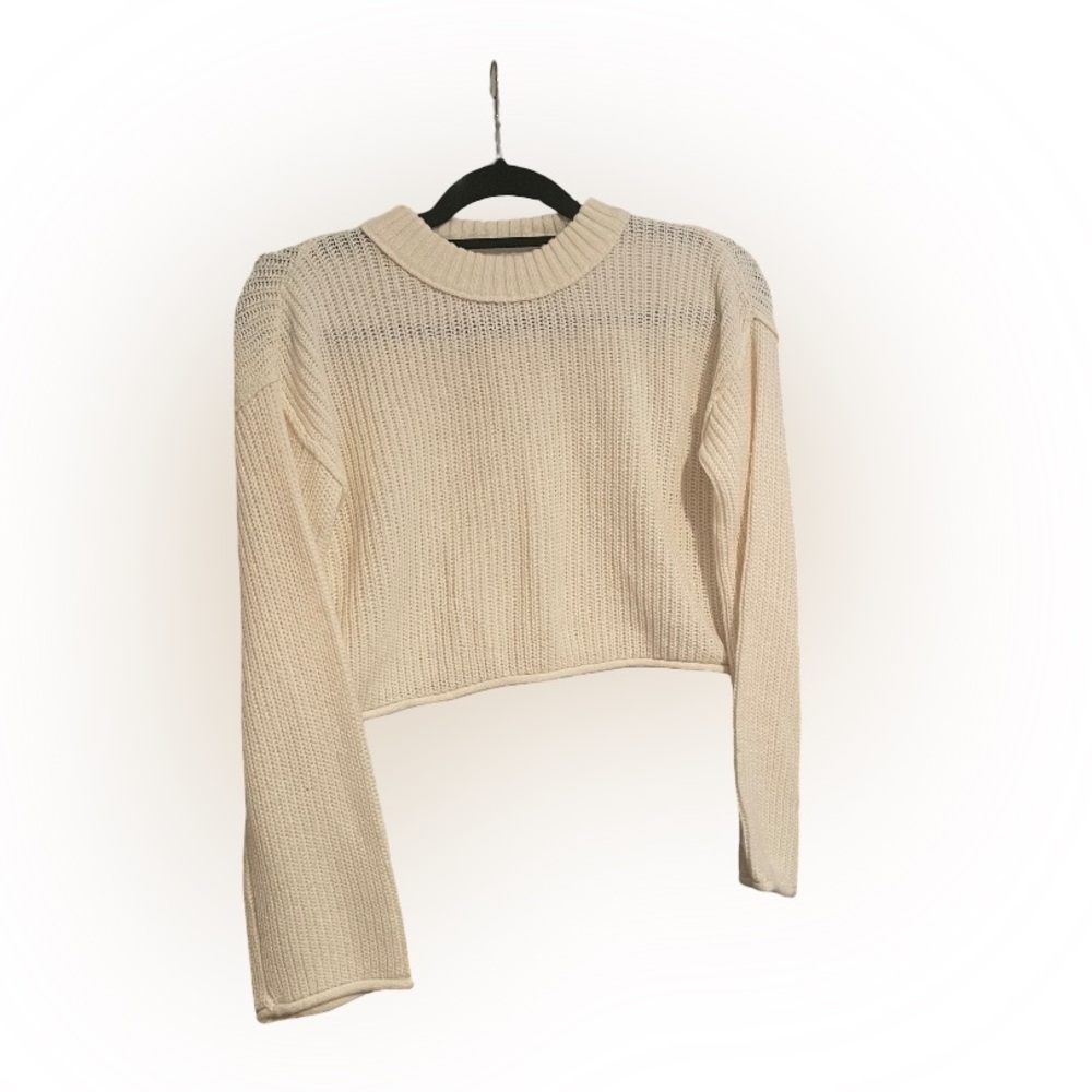 Wild Fable XS Chunky Knit Cropped Bell Sleeve Sweater